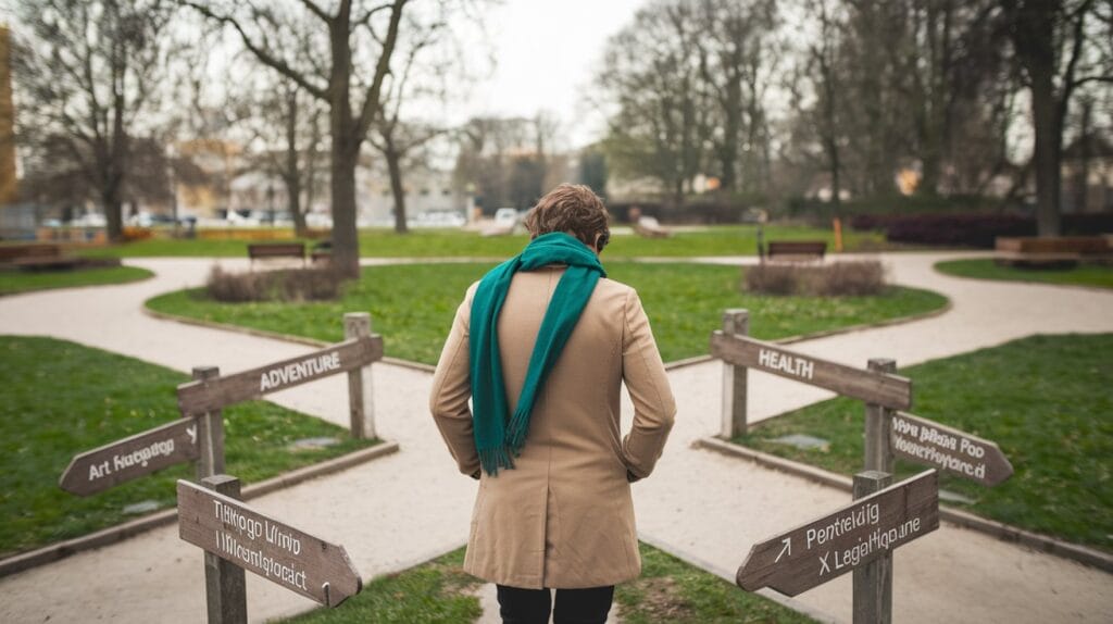 Décision importante sur le chemin de la passion, illustrant "comment trouver sa passion".