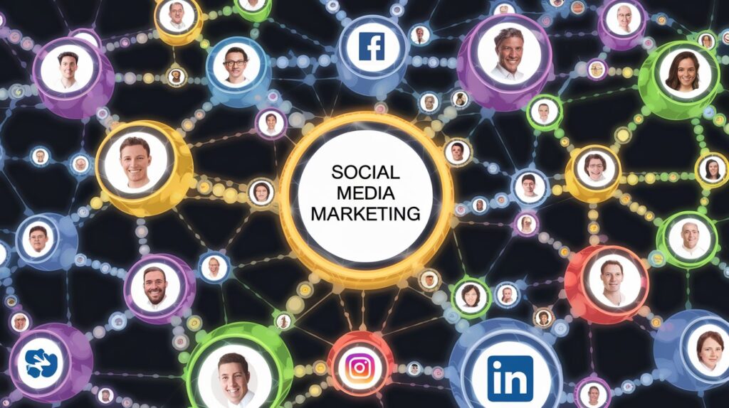 Illustration de la stratégie de marketing sur les réseaux sociaux