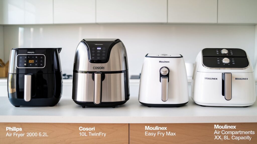 Image comparant les meilleurs air fryers pour une cuisson rapide