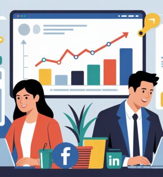 Stratégie de marketing de contenu sur les réseaux sociaux avec des graphiques et des icônes numériques